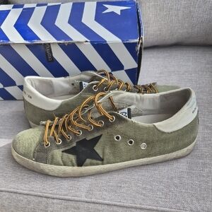 Green and White Sneakers with Black Star